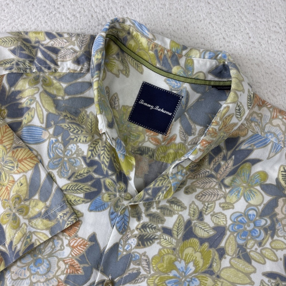 TOMMY BAHAMA Mens Floral Short Sleeve Shirt Large Pattern Button Up Colorful SS